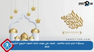 رسميًا 3 أيام إجازة متتالية.. تعرف على موعد إجازة المولد النبوي الشريف 2025
